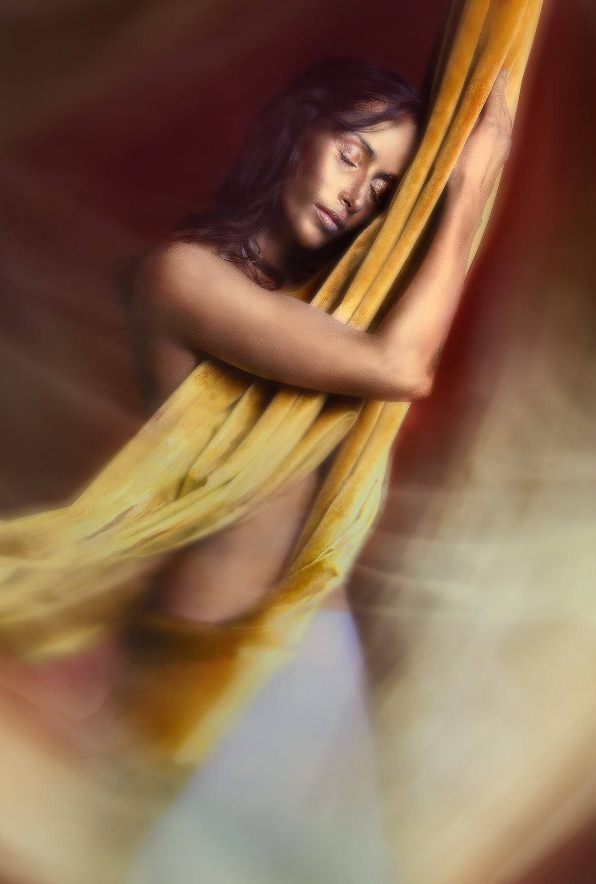Transcendence | Demure Collection by Ramzi Mansour, a mixed media portrait