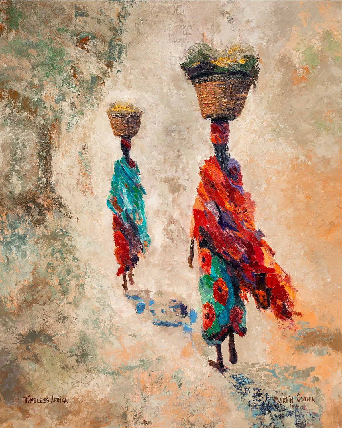 Timeless Africa by Martin Osner, two women carrying the harvest on a sunlit path