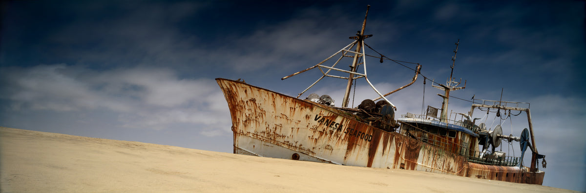 Vanessa Seafood by Koos van der Lende, a rusting trawler stranded on an Angolan beach