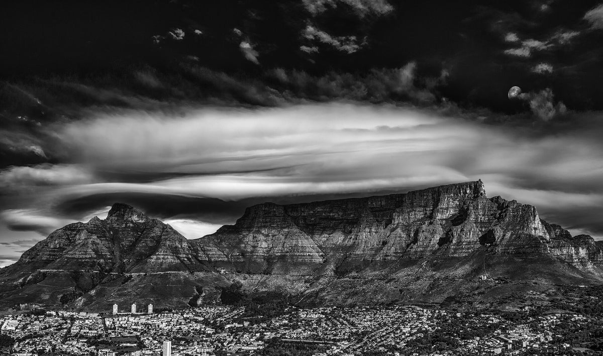 Moonrise Over Table Mountain by Peter Corbett, a landscape photograph