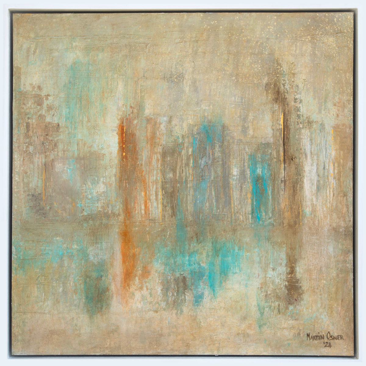 City of Gold by Martin Osner, an original abstract painting of a golden city