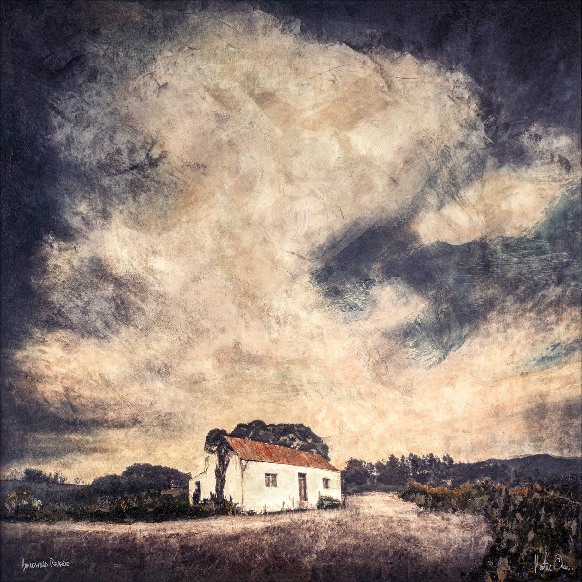Homestead Reverie by Martin Osner, a farmhouse under a great cloud