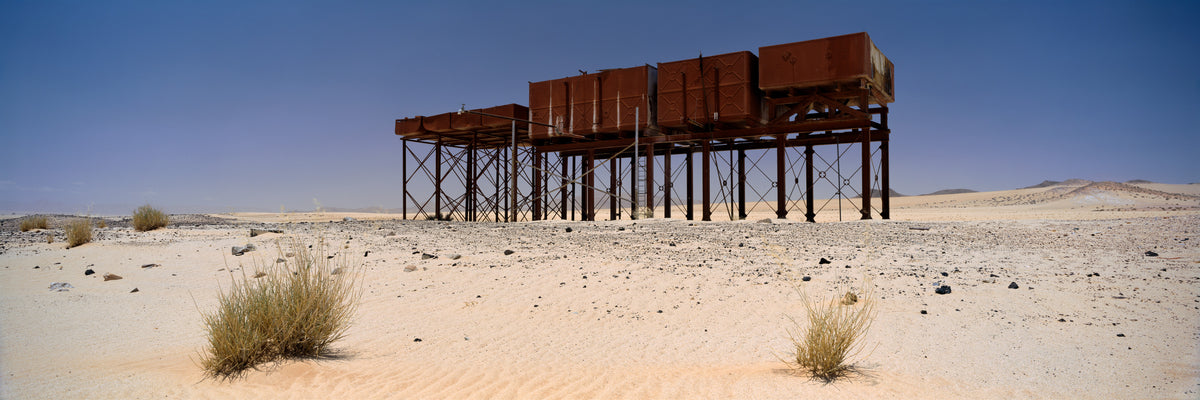 Watering Point by Koos van der Lende, old railway water tanks in the desert near Aus