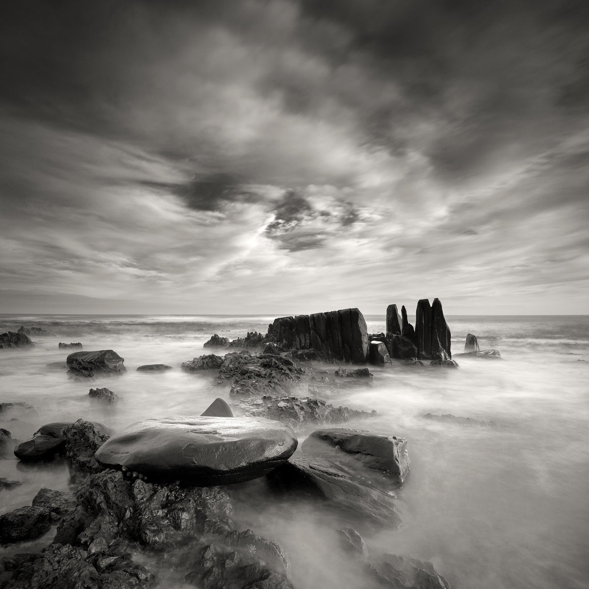 Castle Rock, a Cape Town seascape print by Martin Osner in black and white