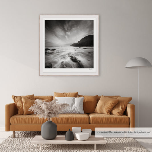 Classic Black & White - Misty Cliffs