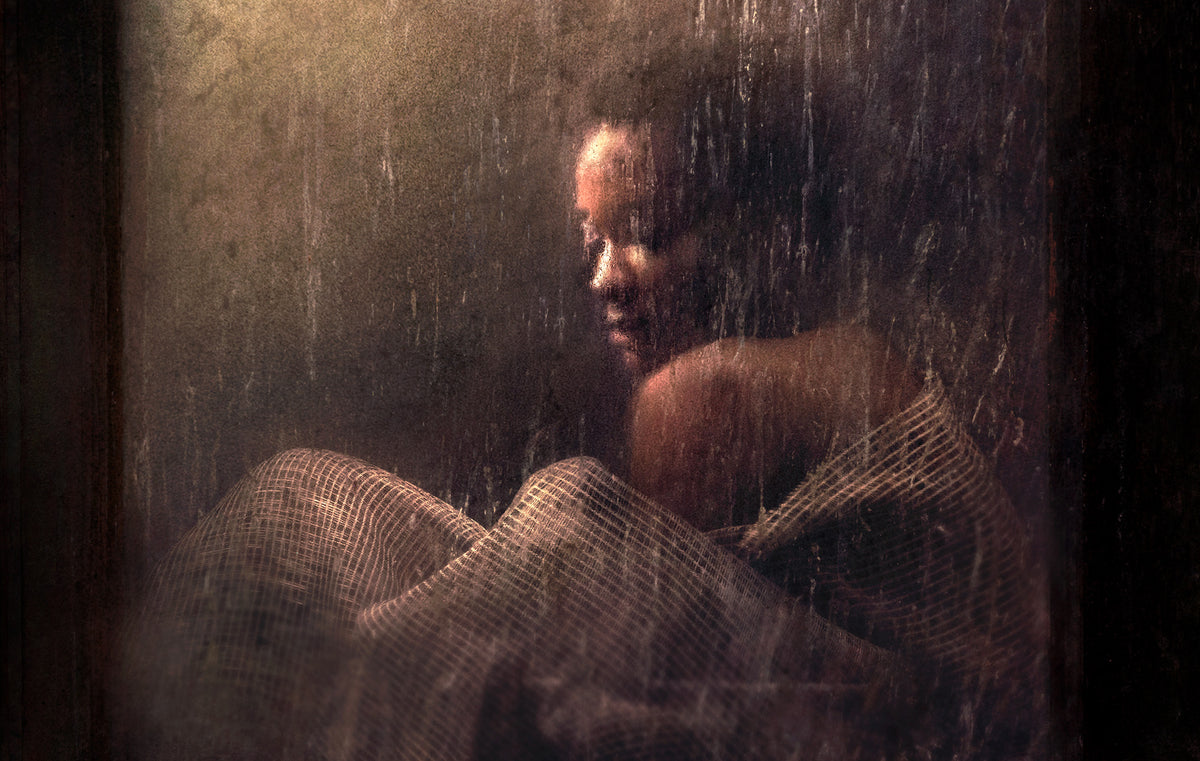 Behind the Veil | Demure Collection by Ramzi Mansour, a mixed media portrait