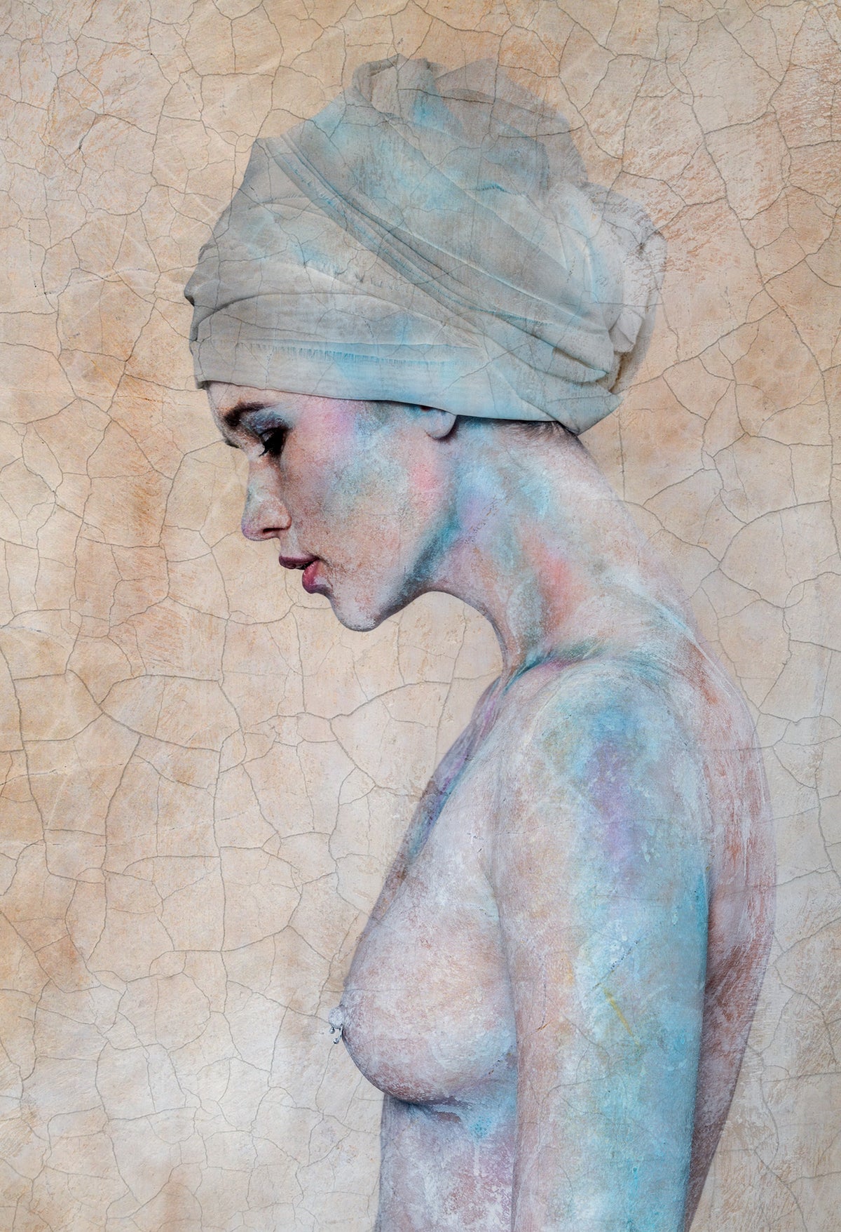 Recherché | Demure Collection by Ramzi Mansour, a mixed media portrait