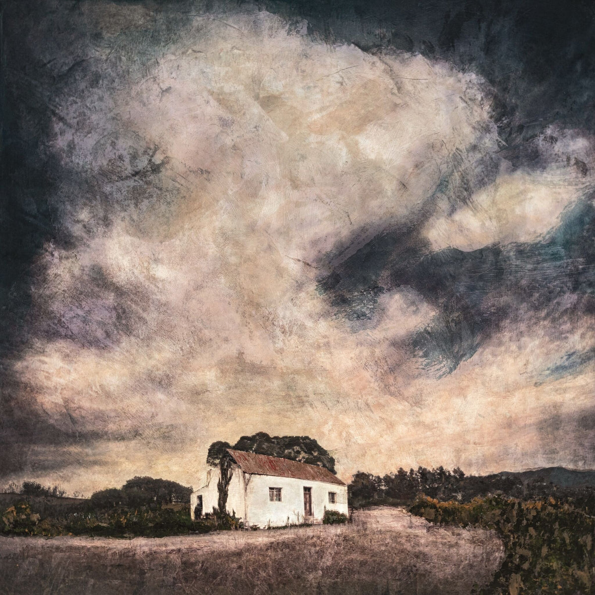 Yesterday, Homestead Reverie by Martin Osner, an original painting of a lone farmhouse
