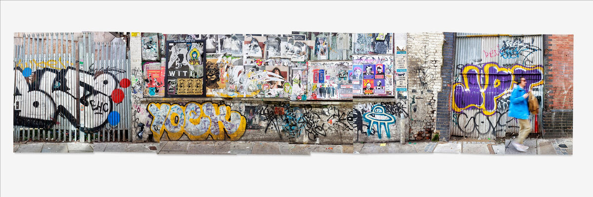 Mistress May | Painted Street by Sandy Mclea, a layered photomontage of an English street