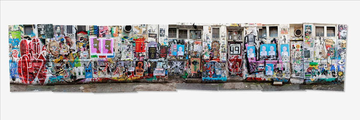 Fantasma | Painted Street by Sandy Mclea, a layered photomontage of an English street