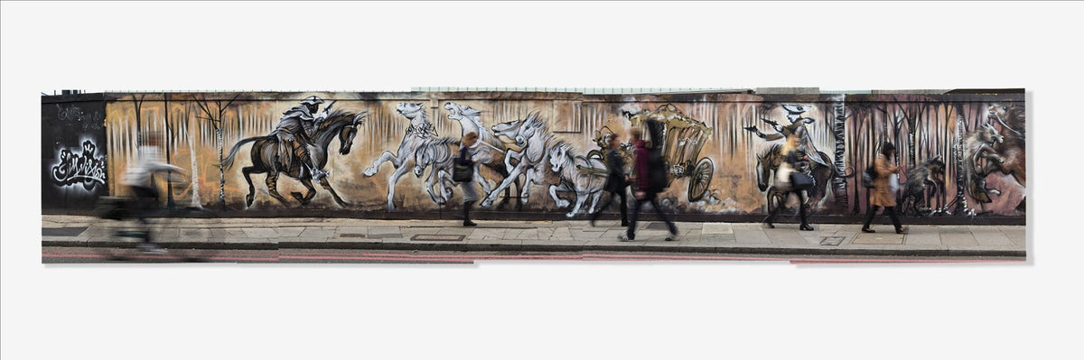 The Hold-Up | Painted Street by Sandy Mclea, a layered photomontage of an English street