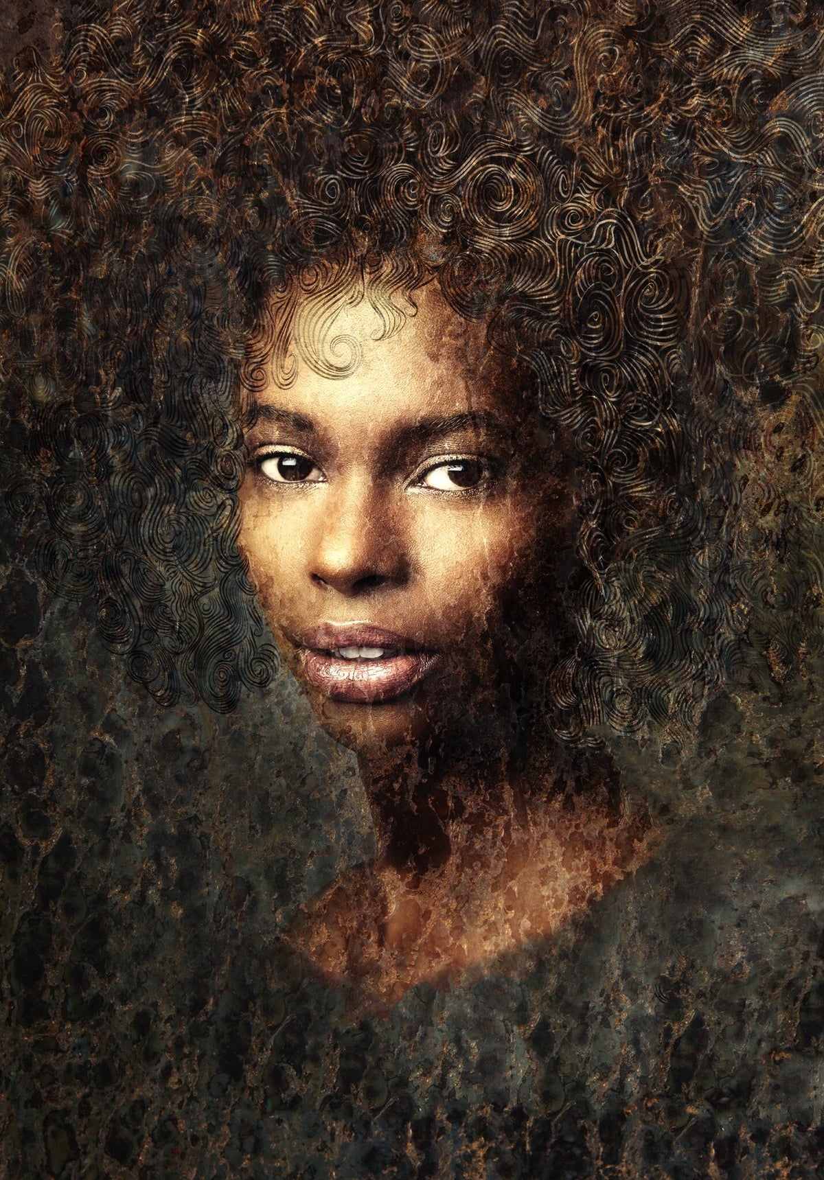 African Queen | Naledi by Martin Osner, a mixed media portrait of an African woman