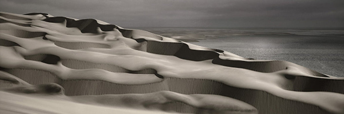 Sands of Time by Koos van der Lende, a black and white Sandwich Bay Namibia print